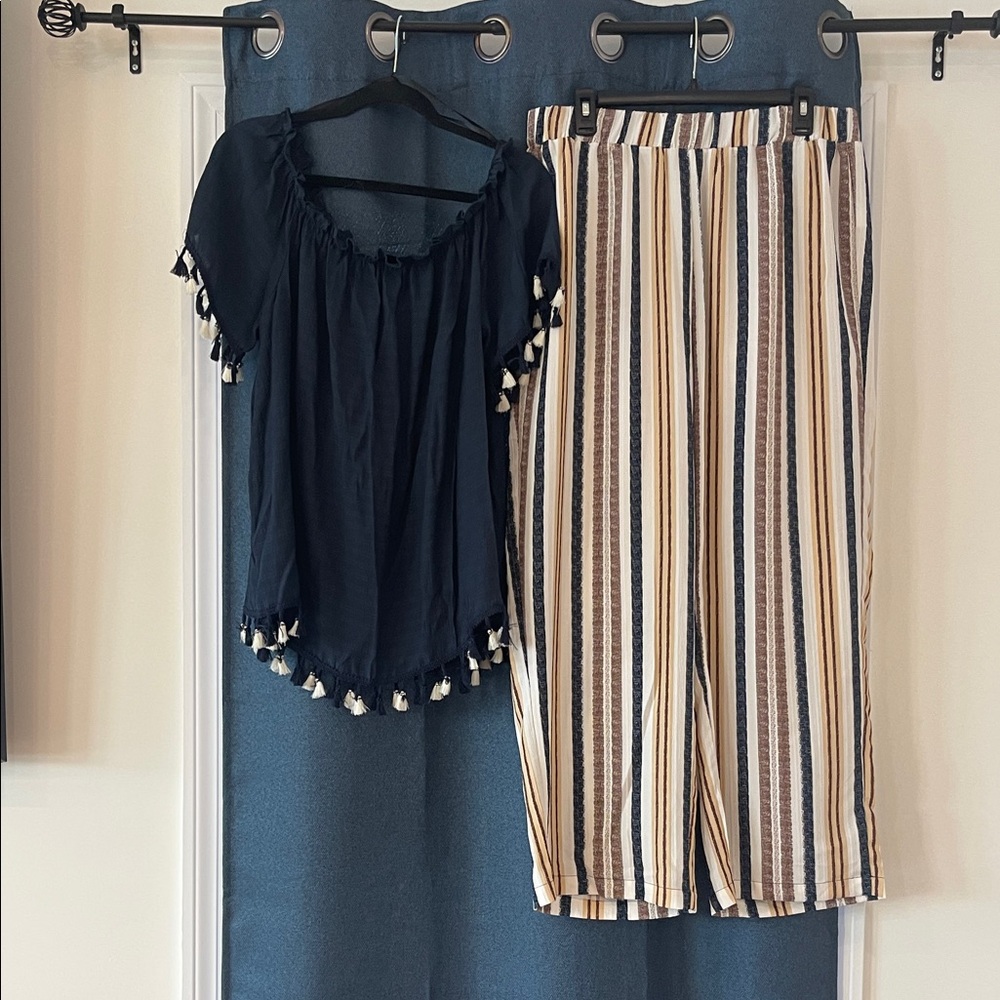 SHEIN Multicolor Striped Wide-Leg Pants